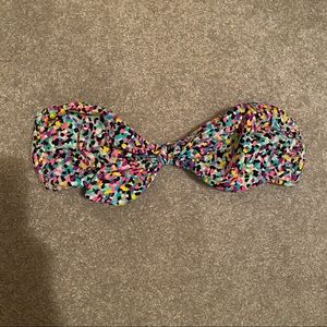 VS confetti print bandeau strapless bikini